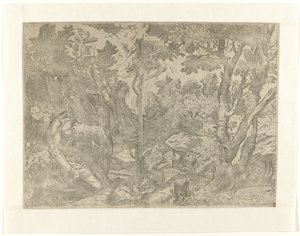 Heilige Hieronymus in de wildernis door Anonymous