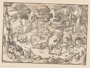 Hercules en de Nemeïsche leeuw door Anonymous