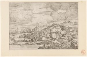 Heuvellandschap aan rivier
