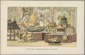 In het gebouw van de Nederlandse koloniën op de Wereldtentoonstelling in Amsterdam, 1883 door Anonymous