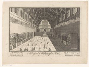 Interieur van Westminster Hall te Londen door Anonymous