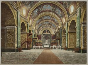 Interieur van de Sint-Janscokathedraal in Valletta door Anonymous