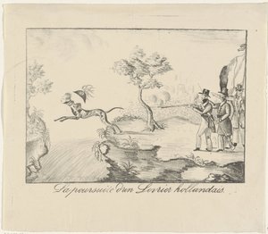 Jacht op een hazewindhond, 1830 door Anonymous