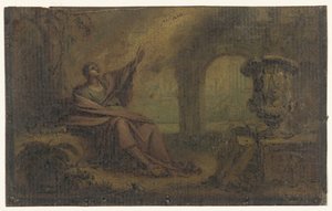 Johannes op Patmos (?) door Anonymous