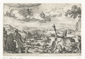 Jupiter in zijn wagen en een andere God door Anonymous