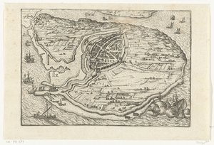 Kaart van Den Briel, 1572 door Anonymous