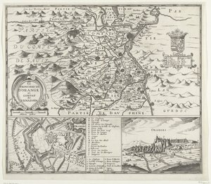 Kaart van het prinsdom Orange, 1639 door Anonymous