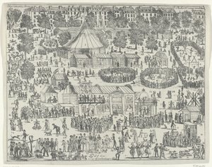 Kermis op een plein te Den Haag, 1845