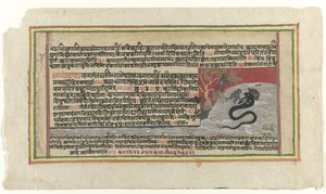 Krishna vecht tegen de slang Kaliya door Anonymous