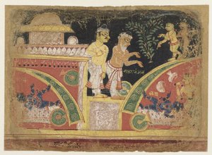 Krishna die de kar omverwerpt