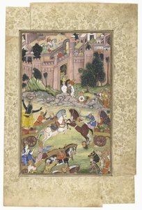 Krishna doodt de demon Sri Gala (scene uit de Harivamsa) door Anonymous