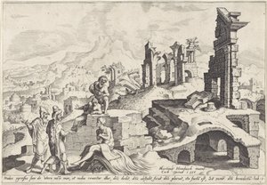 Landschap met Job op de mesthoop door Anonymous