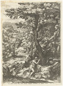 Landschap met Johannes de Doper door Anonymous