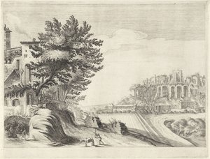 Landschap met een ruïne