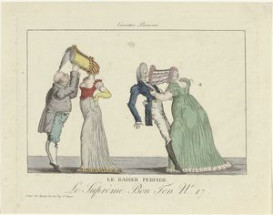 Le Suprême Bon Ton. Caricature Parisienne, 1800-1815, No. 17: De verraderlijke kus