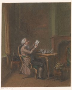 Lezende man in een interieur door Anonymous