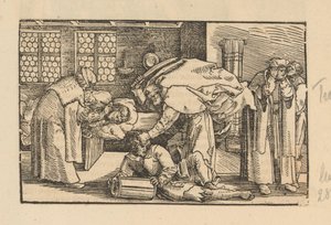 Man bij oorarts en Petrus die het oor van Malchus afhakt door Anonymous