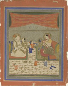 Nanda en Yasoda met Krishna en Balarama door Anonymous