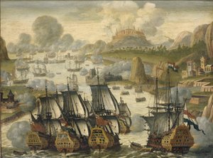 Zeeslag bij Vigo Bay, 23 oktober 1702. Episode uit de Spaanse Successieoorlog door Anonymous