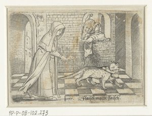 Non biedt kat vis aan in ruil voor penis
