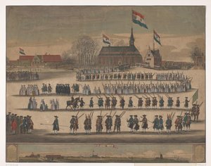 Optocht te Jisp bij de installatie van Willem V in 1766 door Anonymous