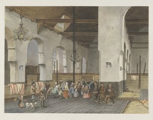 Opvang van de Veenendalers in de Geertekerk te Utrecht, 1855