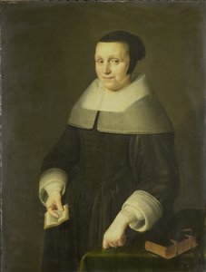 Portret van een vrouw, mogelijk Elsje van Houweningen, echtgenote van Willem van de Velden door Anonymous