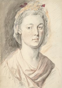 Portret van een jonge vrouw door Anonymous