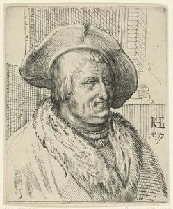Portret van een man met een hoed door Anonymous