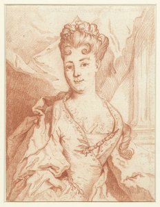Portret van een voorname dame, heupstuk, vrijwel geheel van voren