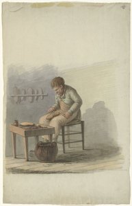 Schoenmaker aan het werk door Anonymous