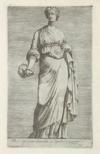 Sculptuur van Thaleia, muze van de komedie door Anonymous