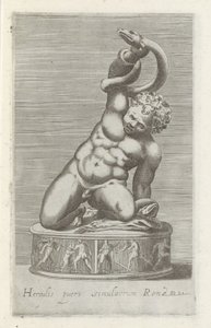 Sculptuur van de jonge Hercules in gevecht met een slang door Anonymous