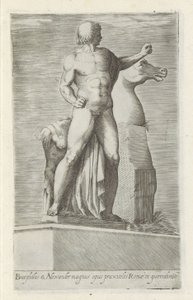 Sculptuur van een van de Dioscuren op het Quirinaal te Rome door Anonymous
