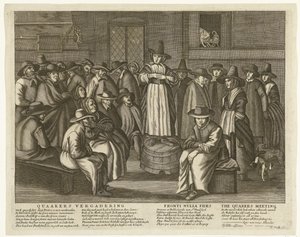 Spotprent op de Engelse Quakers, ca. 1656 door Anonymous