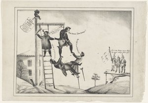 Spotprent op de Vrijwillige Wapening, 1830 door Anonymous