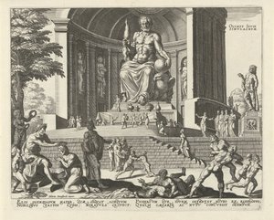 Standbeeld van Zeus in Olympia Olympy Iovis simvlacrvm De acht wereldwonderen door Anonymous