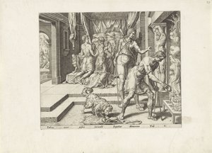 Tobias gooit de ingewanden van de vis in het vuur door Anonymous