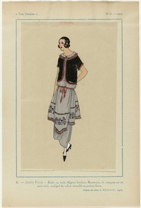 Très Parisien, 1923, No 6: 8. JEUNE FILLE. - Robe en voile Algéria door Anonymous