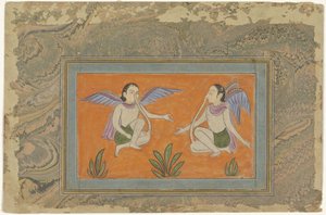 Zwei geflügelte Männer mit Nasen-Knieverbindungen von Anonymous