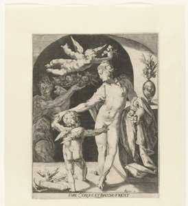 Venus met Amor en een faun door Anonymous