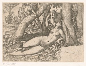 Venus wordt gewekt door een sater