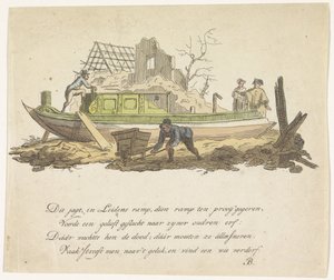 Verbrijzelde jacht van Rietmilder, 1807 door Anonymous