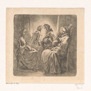 Vier dames bij het venster