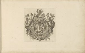 Vignet met twee zeemeermannen