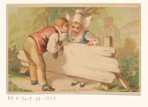 Visitekaartje van Weduwe Joseph van Ishoven, boekhandel te Antwerpen door Anonymous