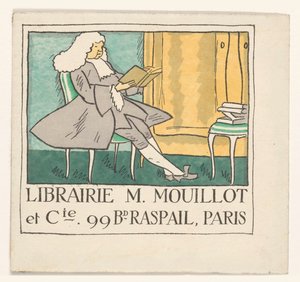 Visitekaartje van boekhandel M. Mouillot et cie te Parijs