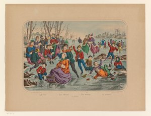 Winterlandschap met schaatsers