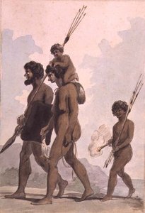 Een familie uit New South Wales, mogelijk door Philip Gidley King (1758-1808), ca. 1788-92