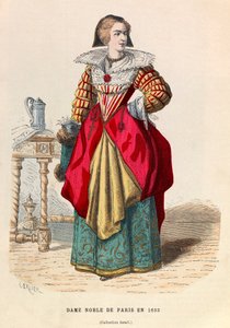 Een adellijke dame van Parijs 1633 - Een adellijke vrouw in Parijs 17e eeuw - privécollectie door Anonymous Anonymous
